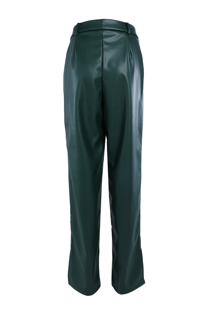ladies straight trousers#color_bottle-green
