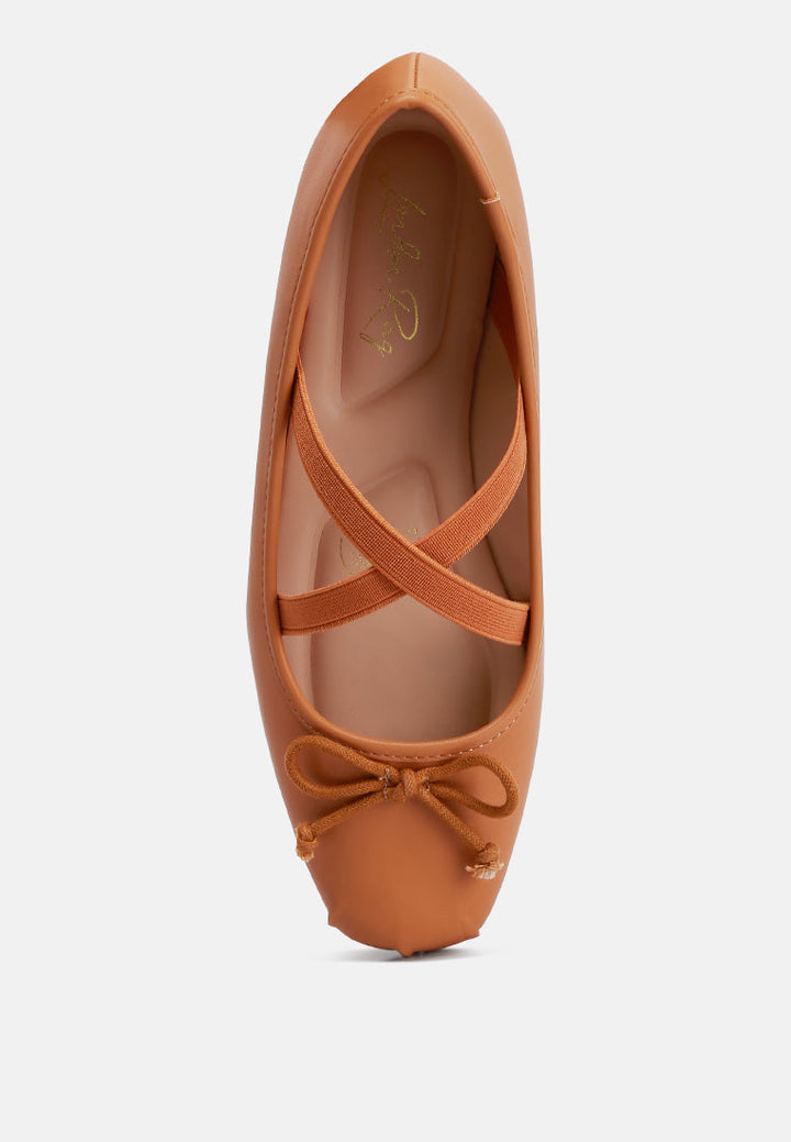 recycled faux leather ballet flats by ruw#color_tan