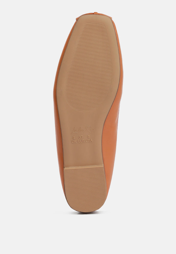 recycled faux leather ballet flats by ruw#color_tan