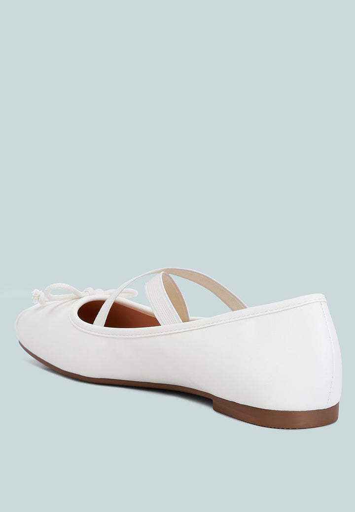 recycled faux leather ballet flats by ruw#color_white