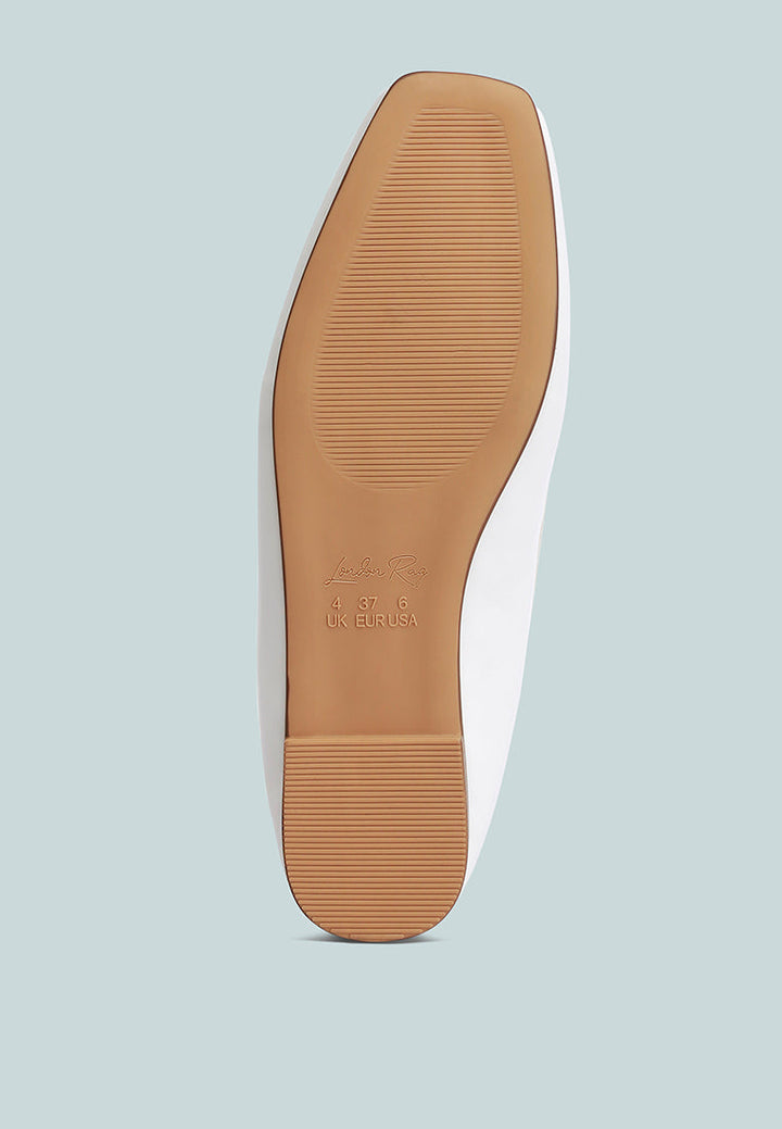 recycled faux leather ballet flats by ruw#color_white