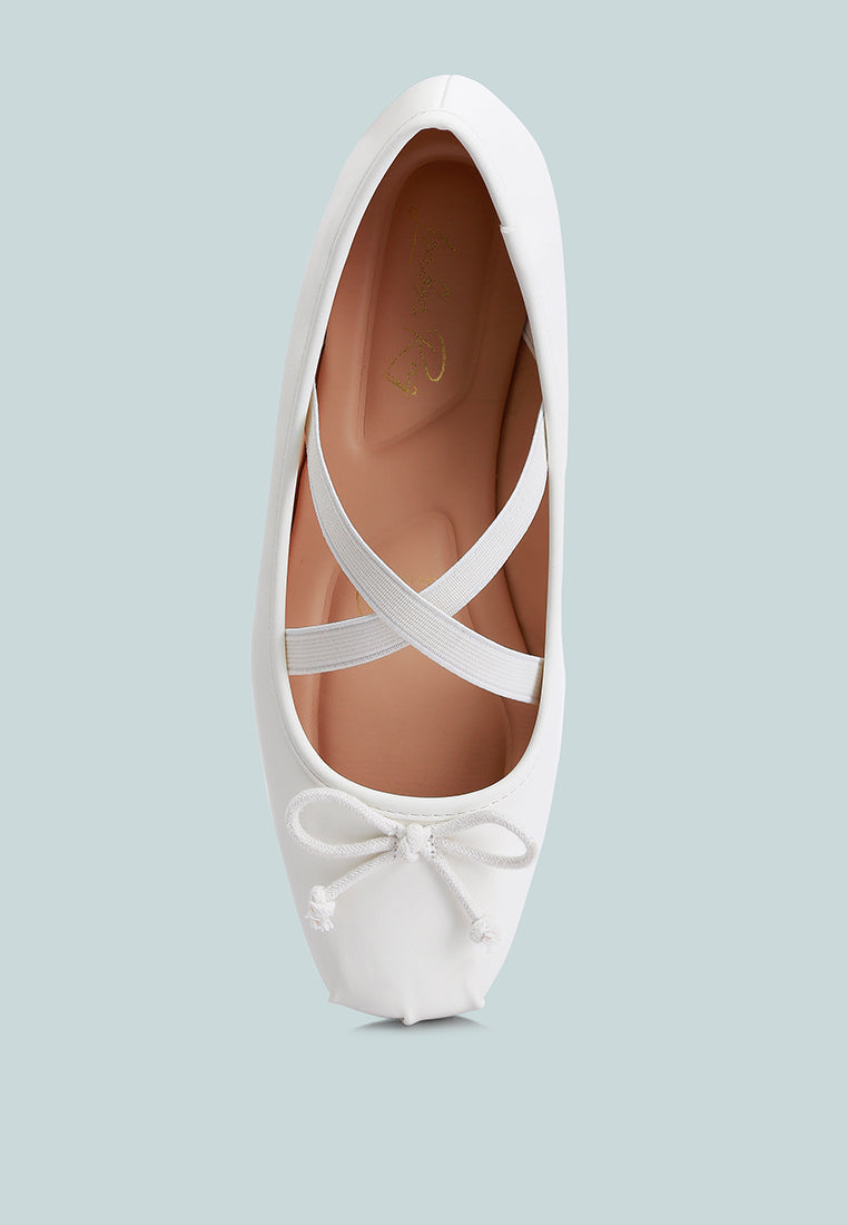 recycled faux leather ballet flats by ruw#color_white