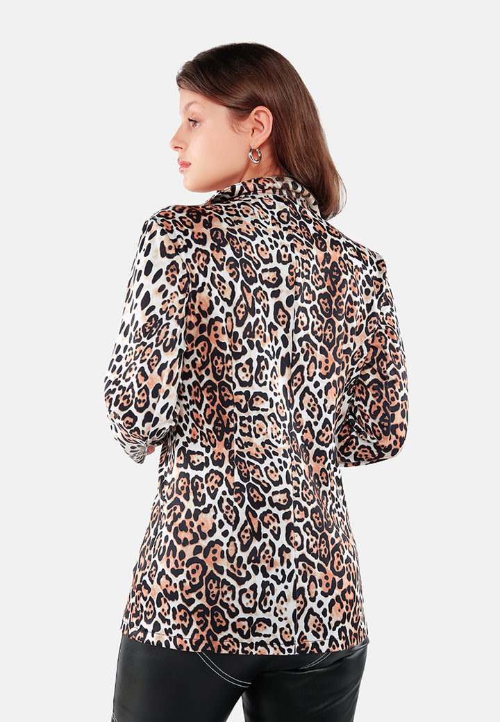 leopard print casual blazer#color_leopard