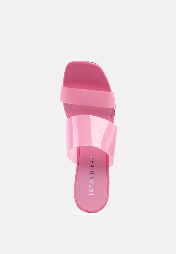 libby clear strap squared toe sandals#color_pink