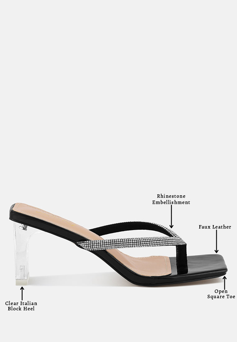 litchi rhinestone embellished strap sandals by ruw#color_black