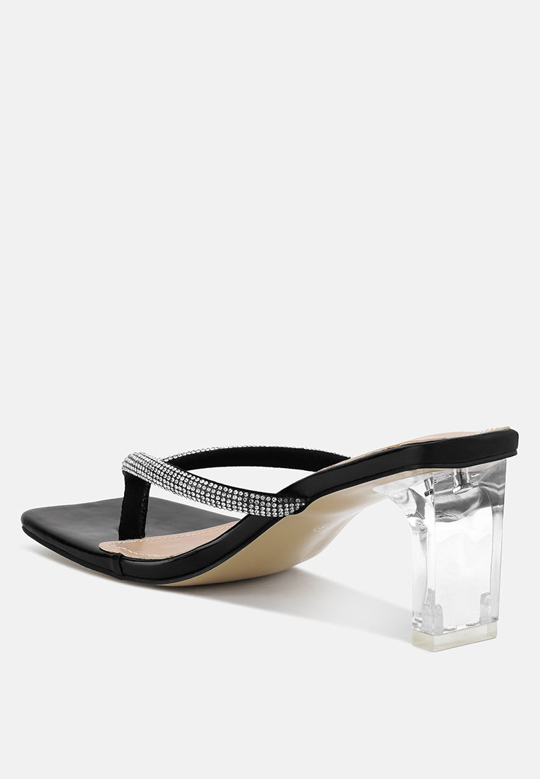 litchi rhinestone embellished strap sandals by ruw#color_black