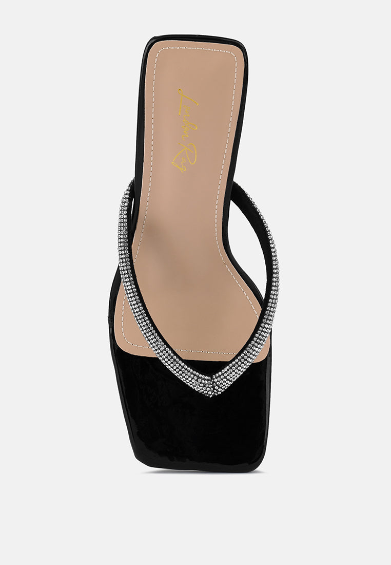 litchi rhinestone embellished strap sandals by ruw#color_black