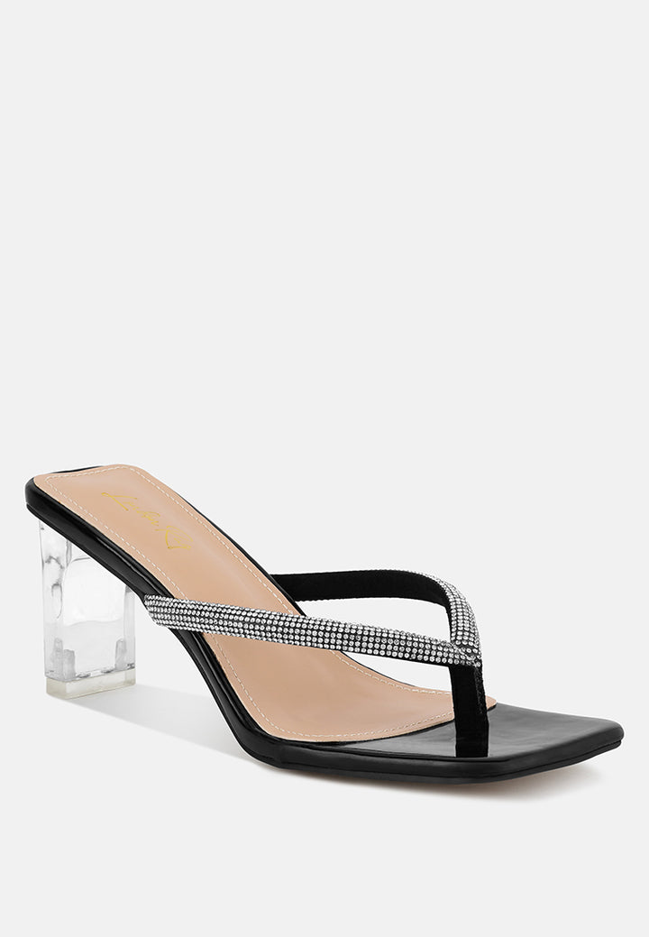 litchi rhinestone embellished strap sandals by ruw#color_black
