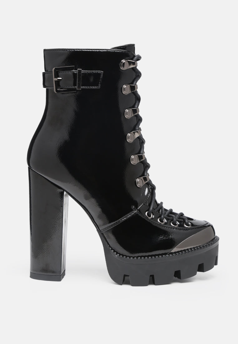 lobra high heel lace up ankle boots#color_black