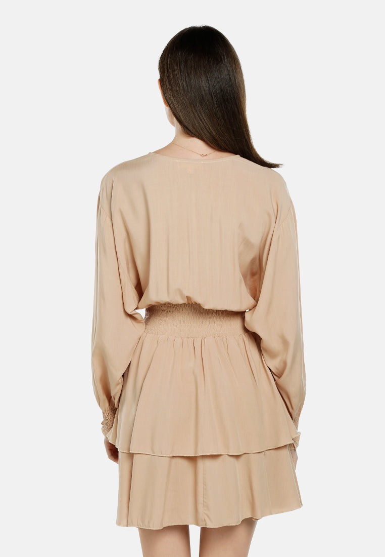 long lantern sleeves dress by ruw#color_beige