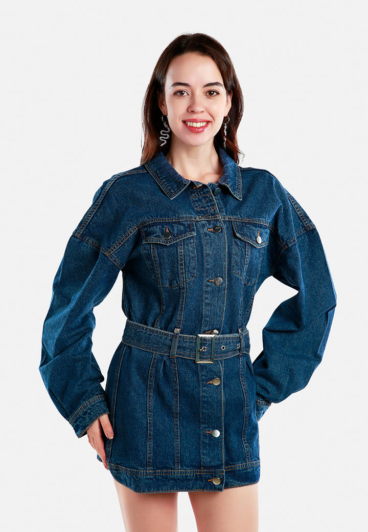 long belted denim jacket#color_mid-blue
