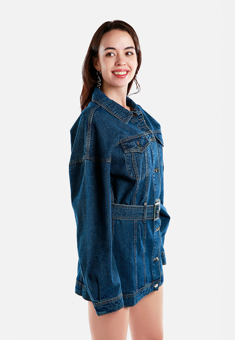 long belted denim jacket#color_mid-blue