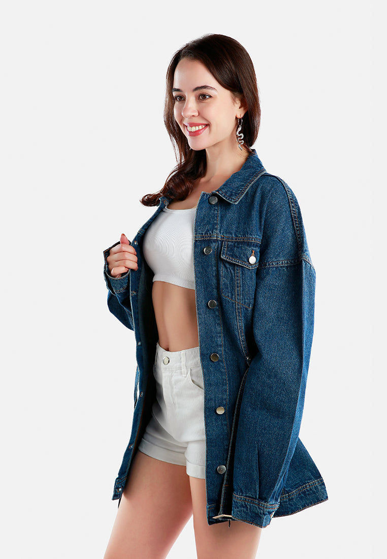 long belted denim jacket#color_mid-blue