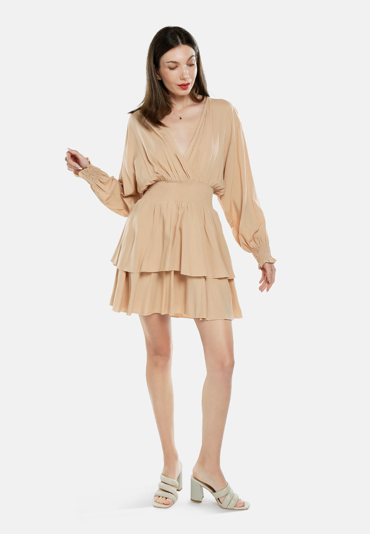 long lantern sleeves dress by ruw#color_beige