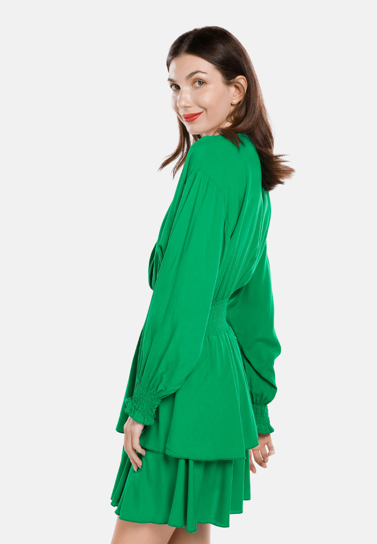 long lantern sleeves dress by ruw#color_green