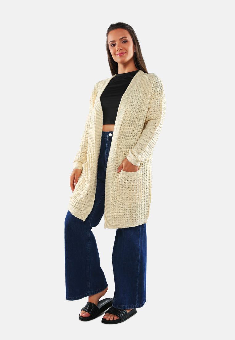 long sleeve knit cardigan#color_apricot