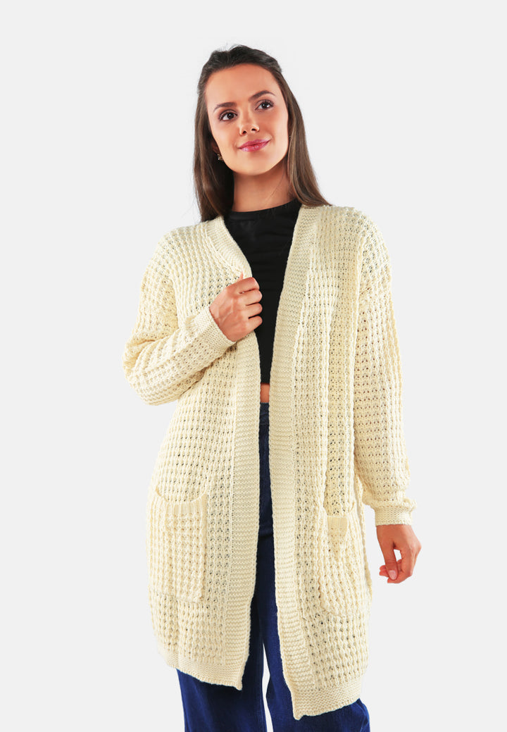 long sleeve knit cardigan#color_apricot