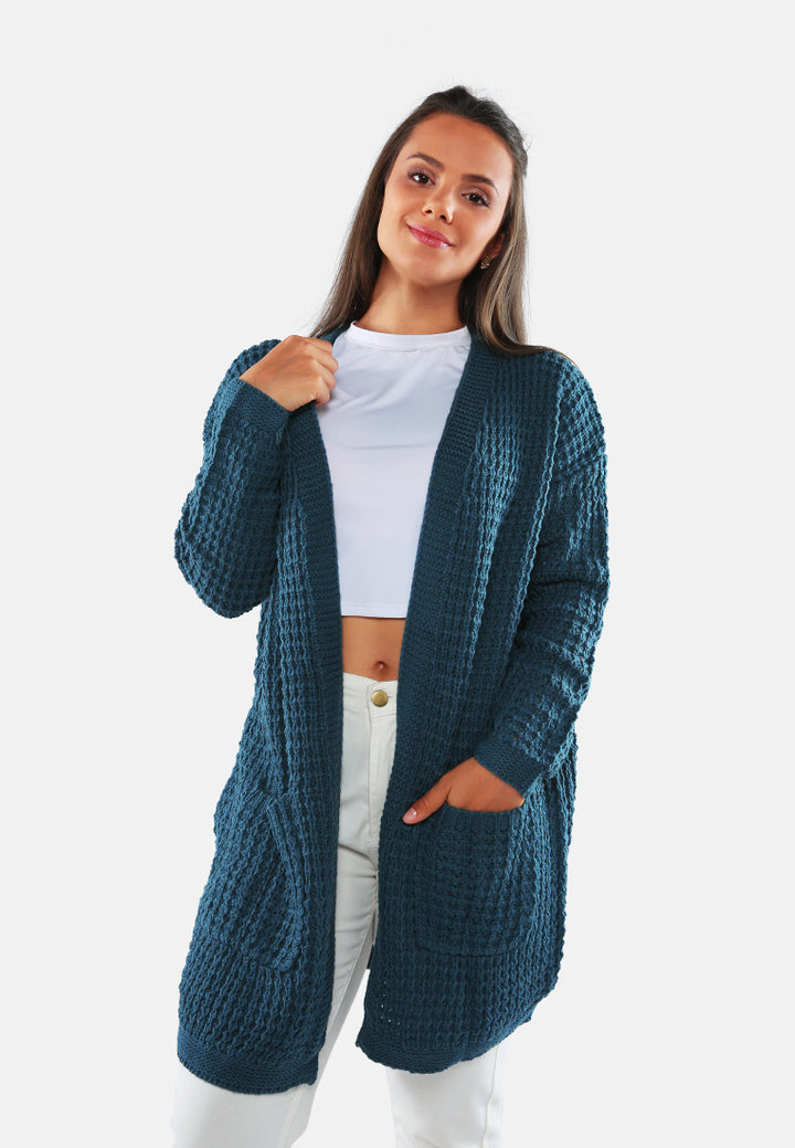 long sleeve knit cardigan#color_green