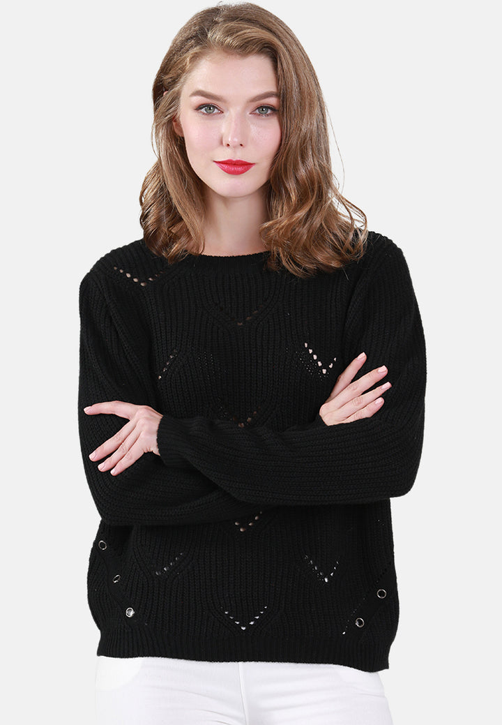 long sleeve knit sweater#color_black