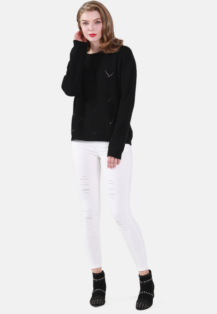 long sleeve knit sweater#color_black