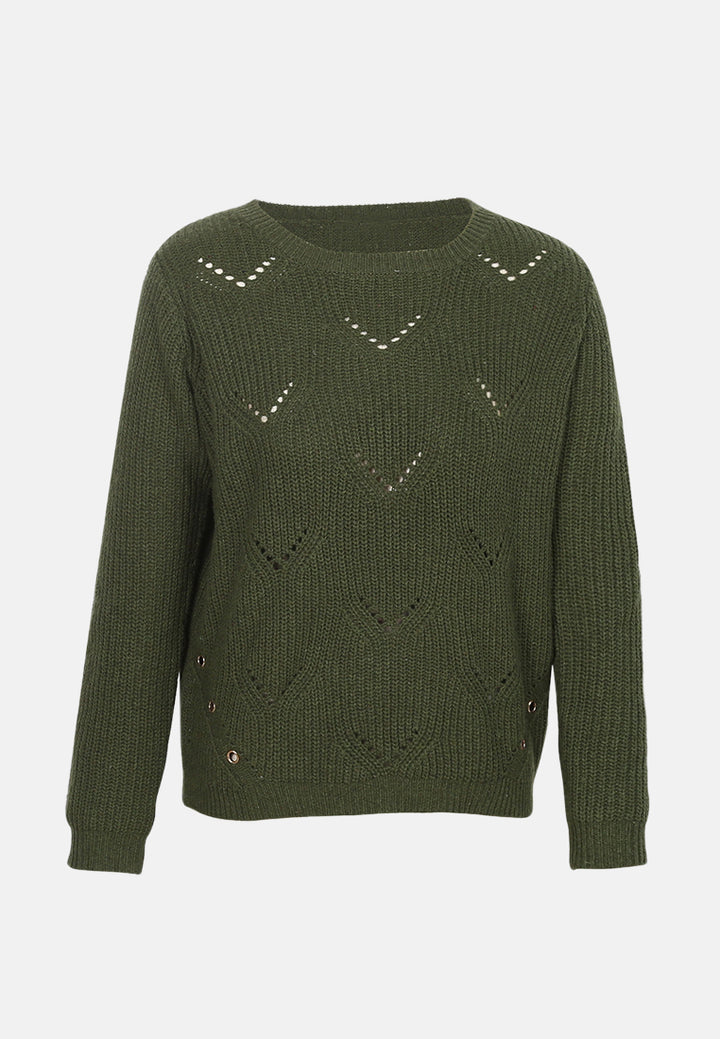 long sleeve knit sweater#color_green