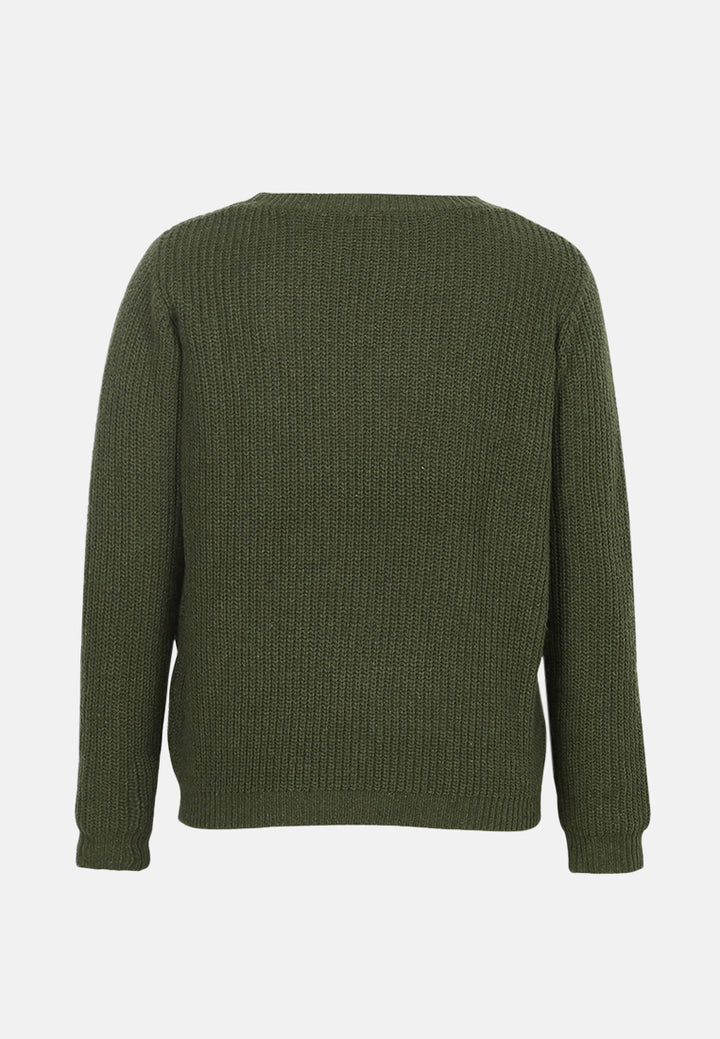 long sleeve knit sweater#color_green