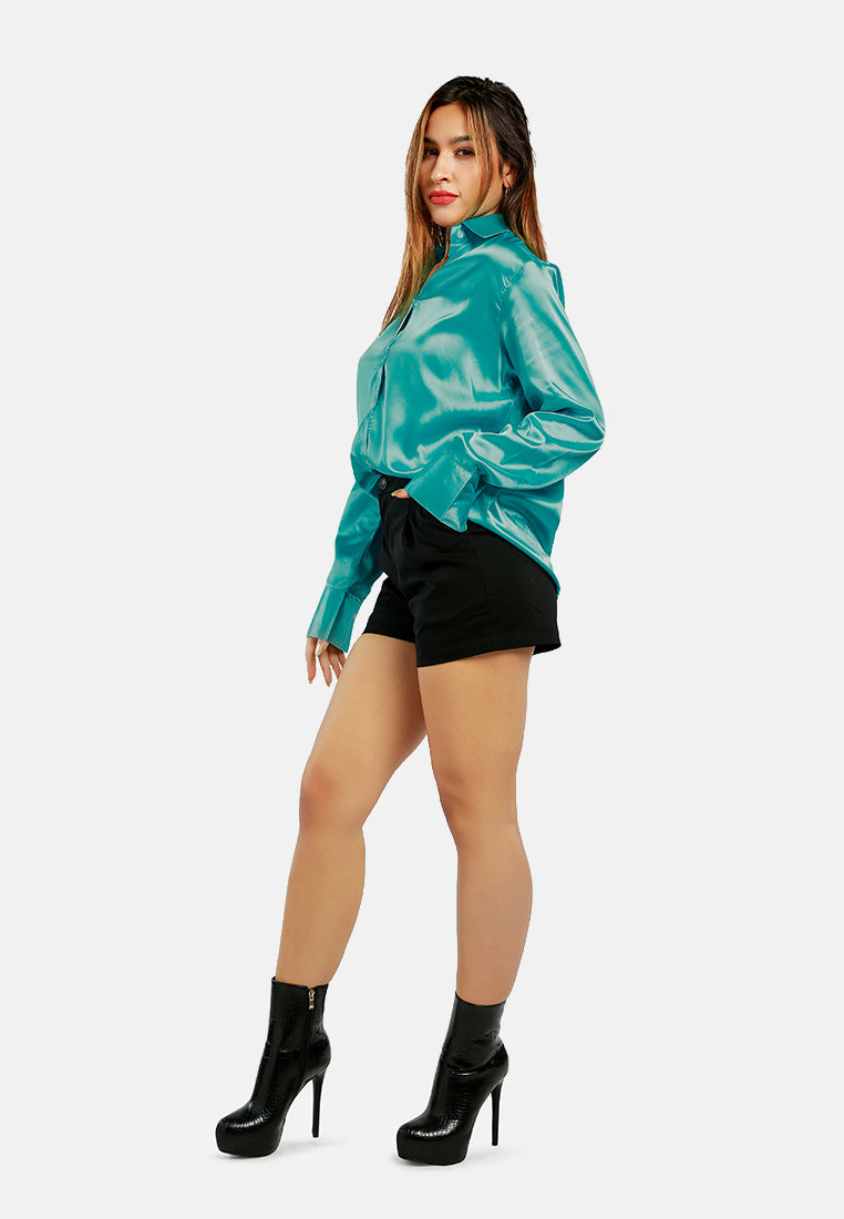 long sleeve satin shirt blouse#color_aqua