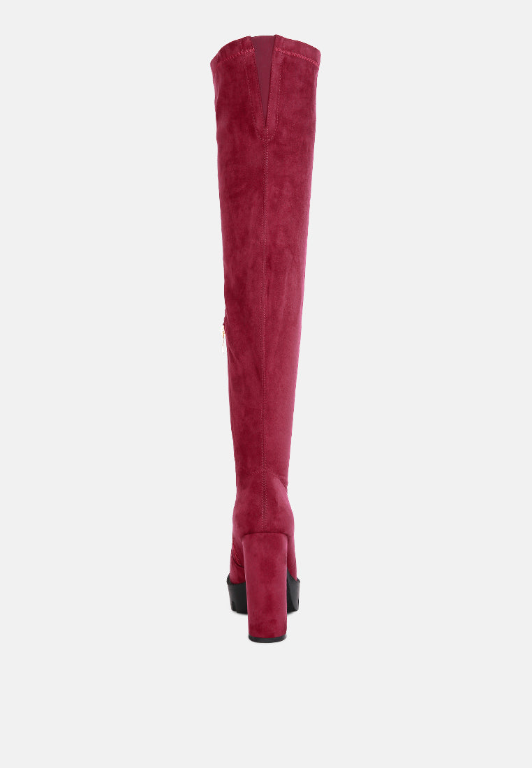 maple faux suede long boots by ruw#color_burgundy