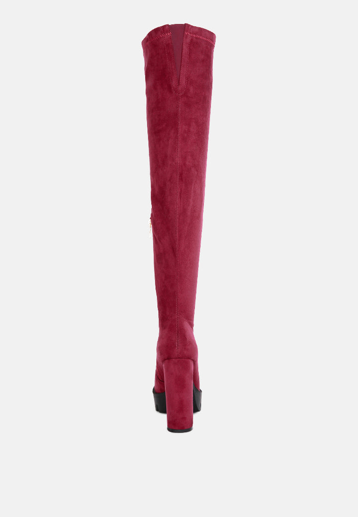 maple faux suede long boots by ruw#color_burgundy