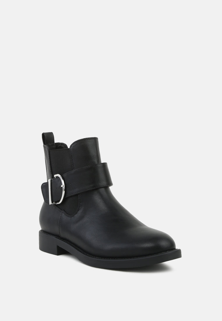 marina buckle detail chelsea boots#color_black