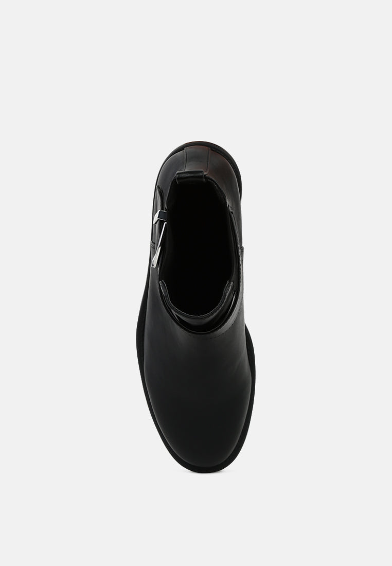 marina buckle detail chelsea boots#color_black