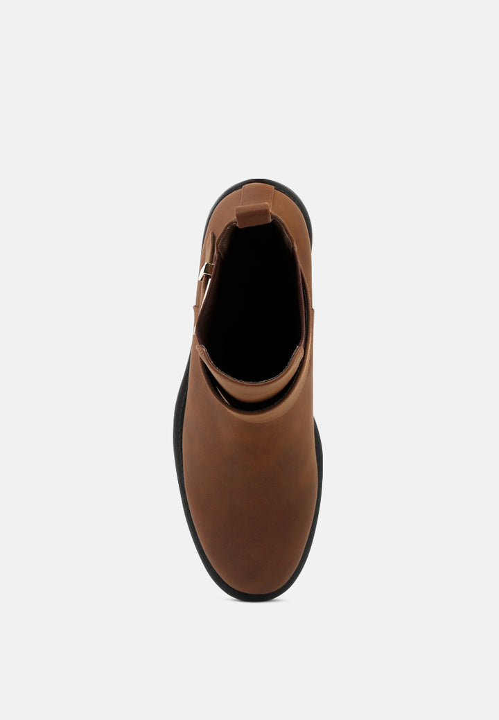 marina buckle detail chelsea boots#color_brown