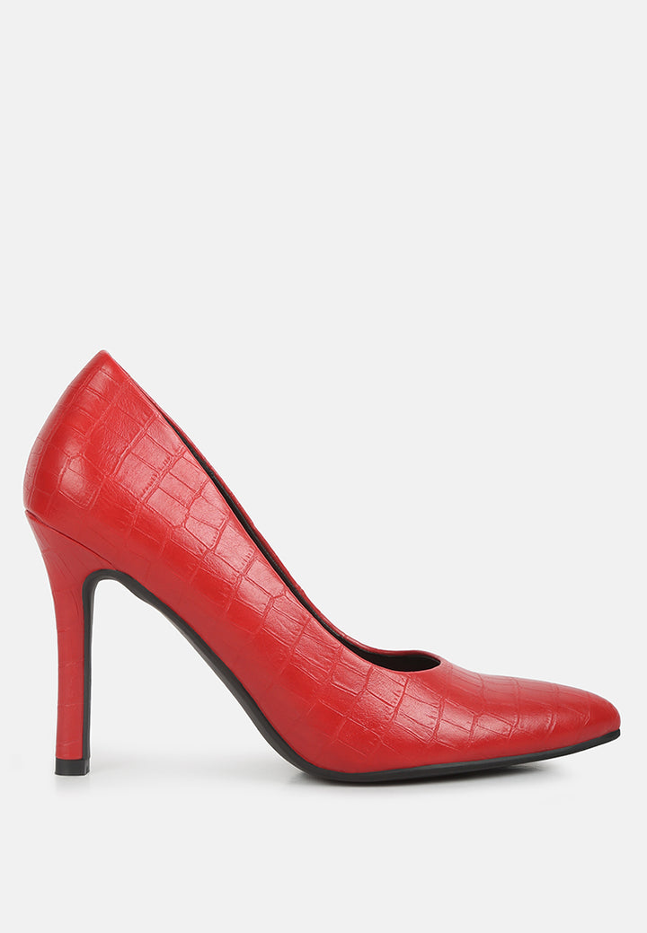 mellen croc faux leather formal pumps#color_red