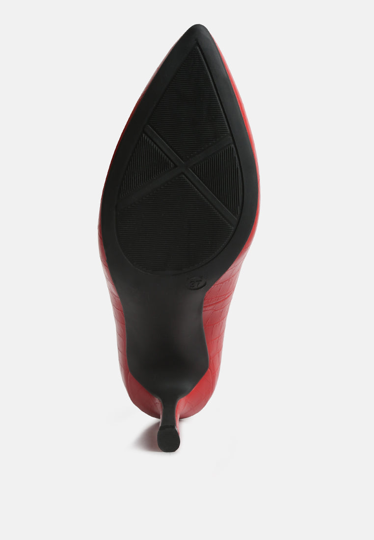 mellen croc faux leather formal pumps#color_red