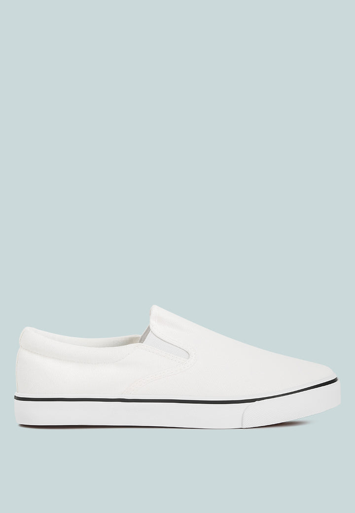 men's canvas slip on sneakers#color_white