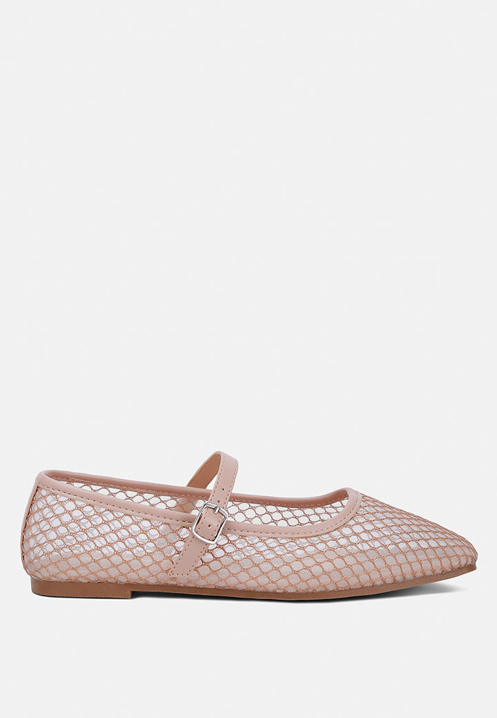 mesh mary jane flat by ruw#color_camel