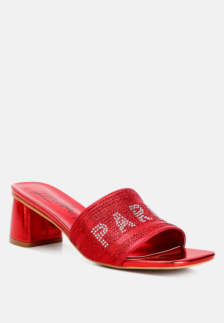 diamante embellished paris sandals by ruw#color_red