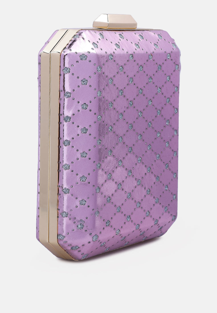 metallic cut out clutch bag#color_pink
