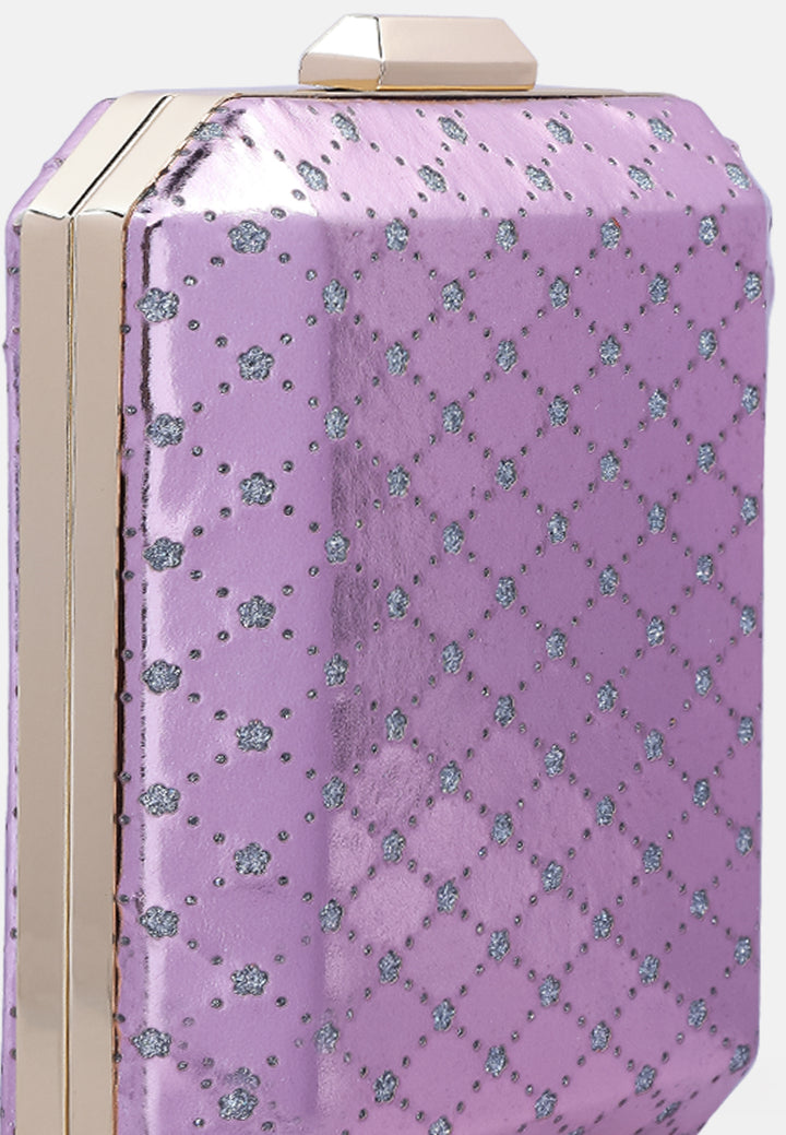 metallic cut out clutch bag#color_pink