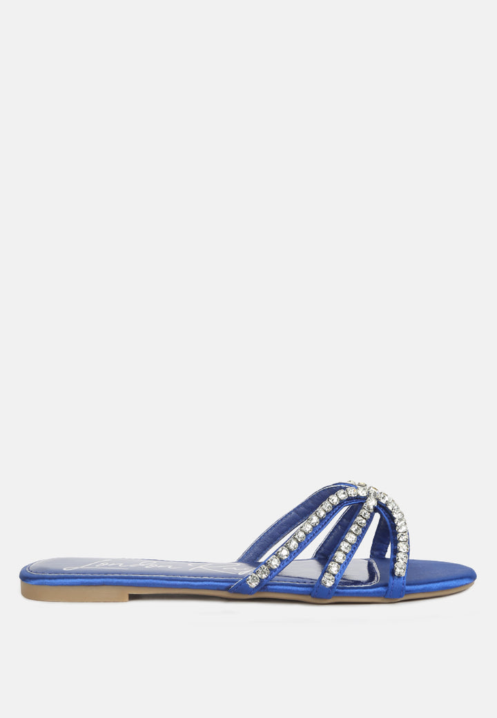 mezzie diamante embellished flat sandals by ruw#color_blue