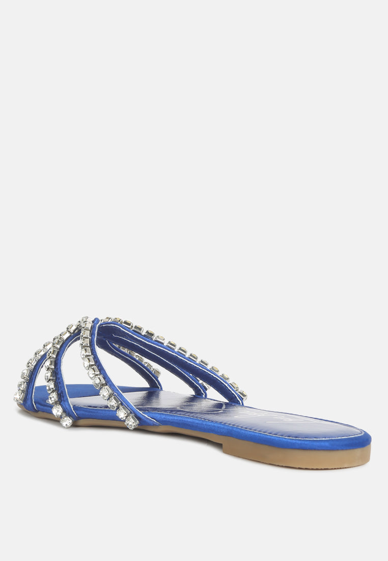 mezzie diamante embellished flat sandals by ruw#color_blue