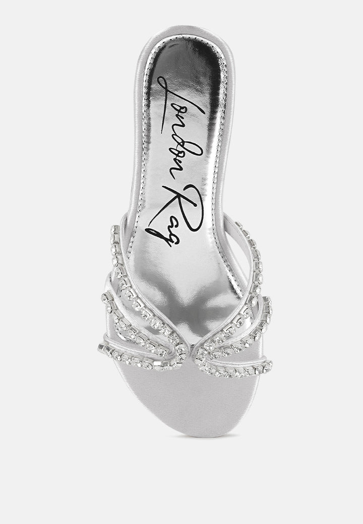 mezzie diamante embellished flat sandals by ruw#color_silver