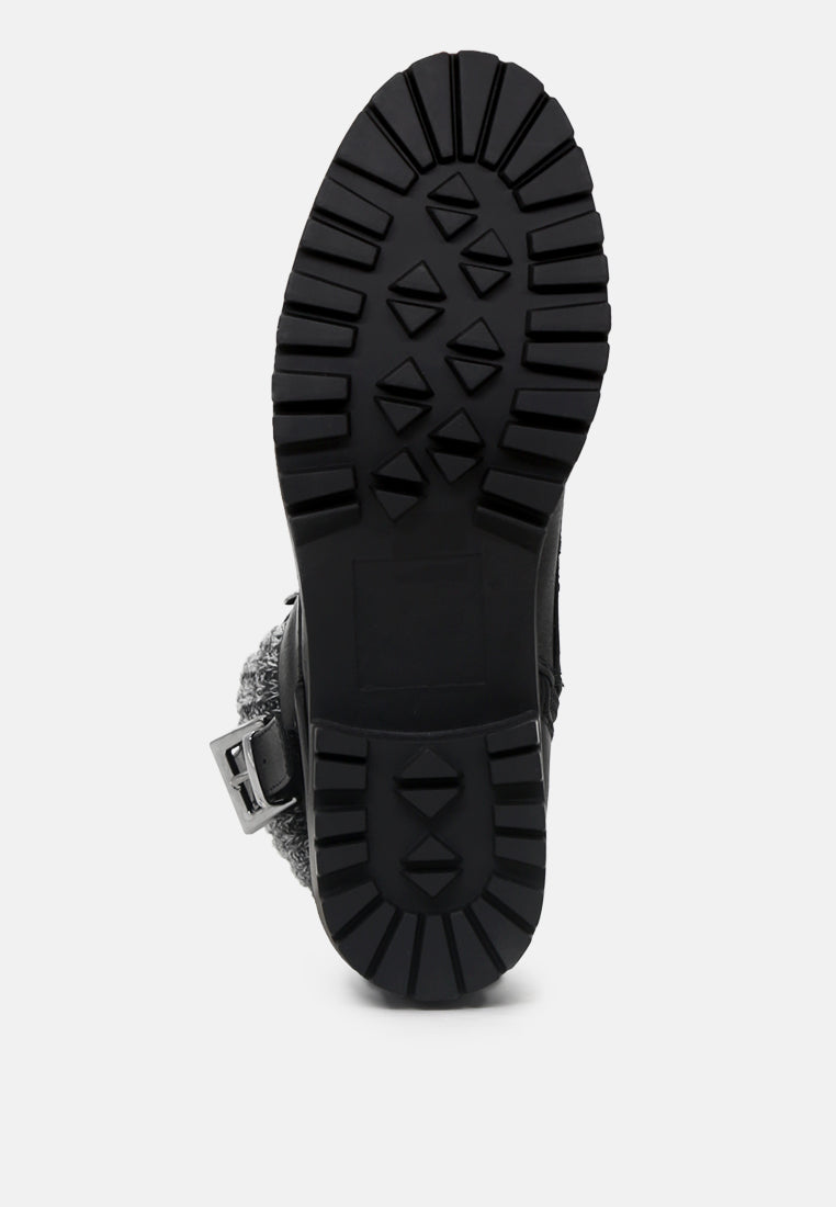 michael lace-up ankle boots with wool collar#color_black