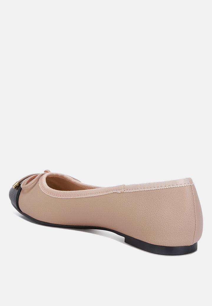 minato two tone ballet flats by ruw#color_nude