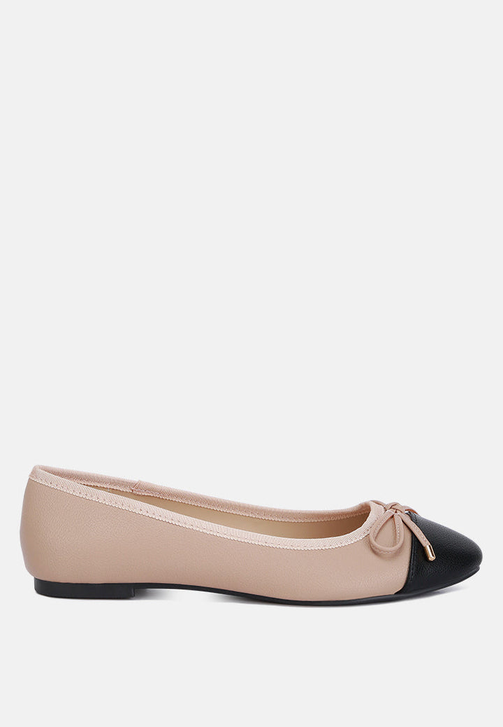 minato two tone ballet flats by ruw#color_nude