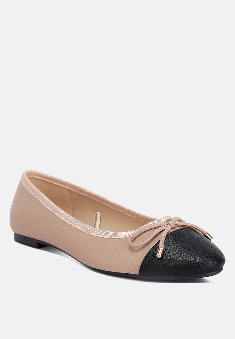 minato two tone ballet flats by ruw#color_nude