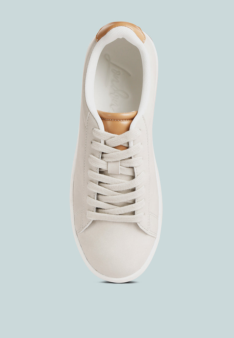 minky lace up casual sneakers#color_grey