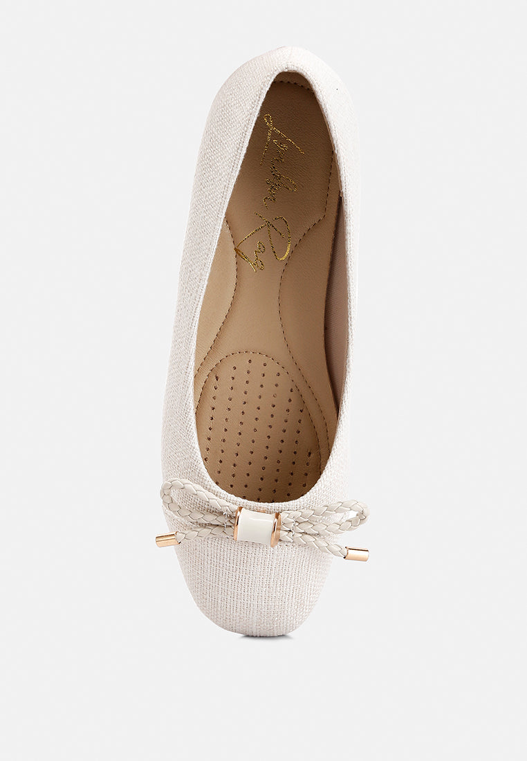 moi metallic embellished flat ballerinas by ruw#color_beige