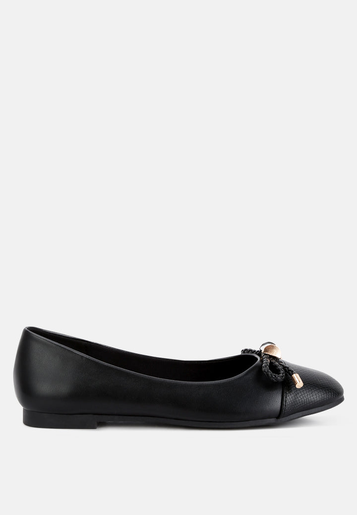 moi metallic embellished flat ballerinas by ruw#color_black