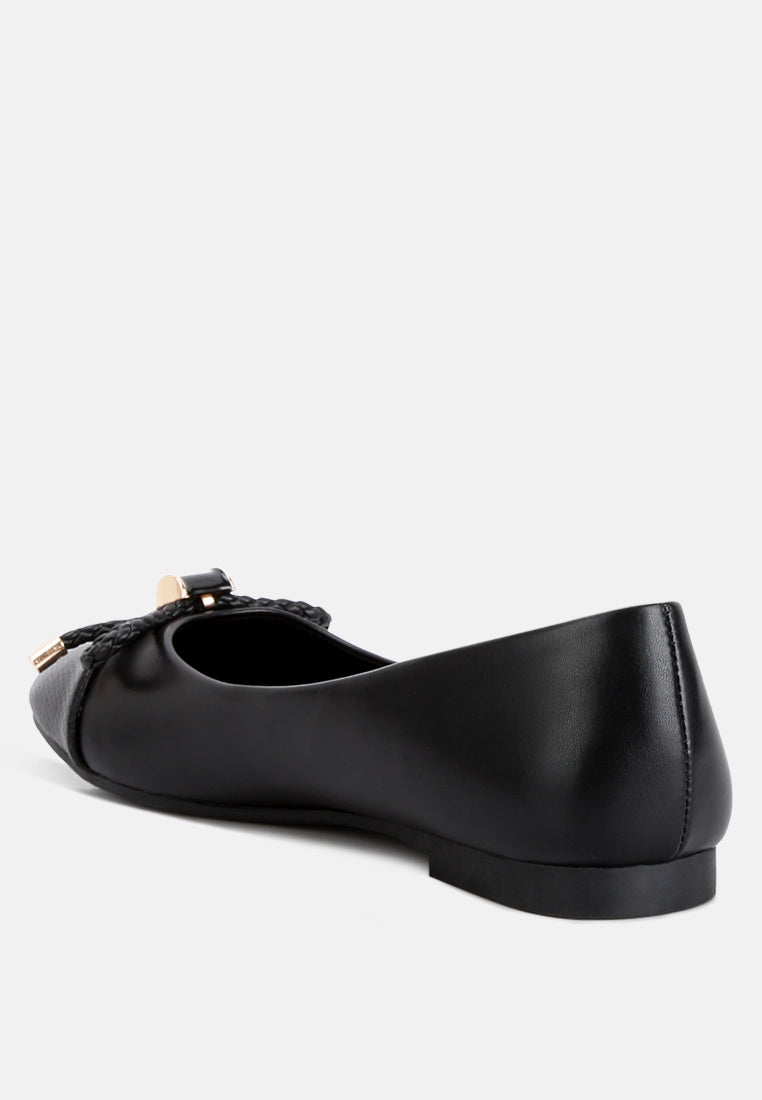 moi metallic embellished flat ballerinas by ruw#color_black